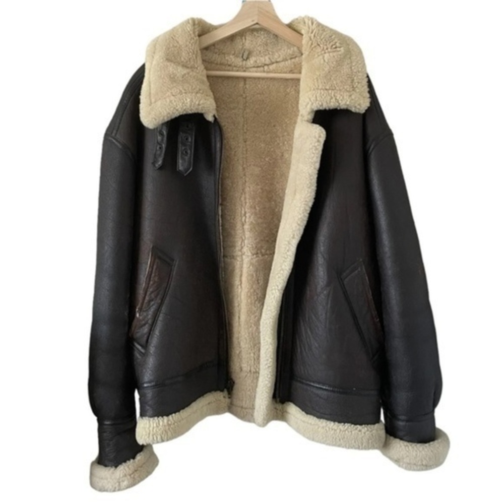 USAF BOMBER JACKET XL GENUINE SHEARLING LEATHER FLIGHT TYPE G-8